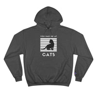 Cat sweatshirt with black kitten silhouette