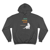 Humorous cat sweatshirt hoodie with white kitten silhoutte