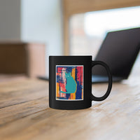 mug for coffee and tea with cat puma panther painting