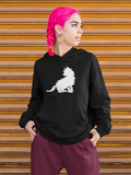 Cat hoodie with glitchy kitten graphic
