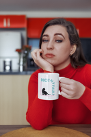 Coffee tea mug with kitten and words "not my fault"
