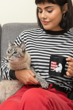 Tea or coffee mug with a white kitten and the words "pet your cat"