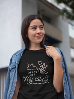 woman wearing a cool cat t-shirt