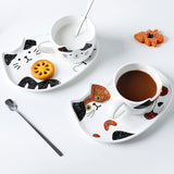 Cute cat mugs and trays different designs