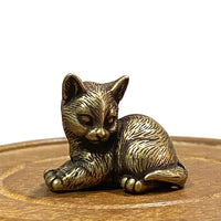 Proper cat brass figure